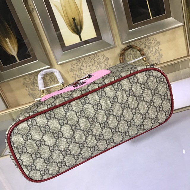 Gucci女包 473887 古馳Gucci小狗印花購物袋 Gucci手提包  gqy1197